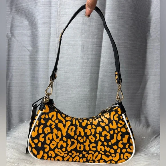 VON DUTCH orange cheetah leopard shoulder bag - Picture 4 of 8